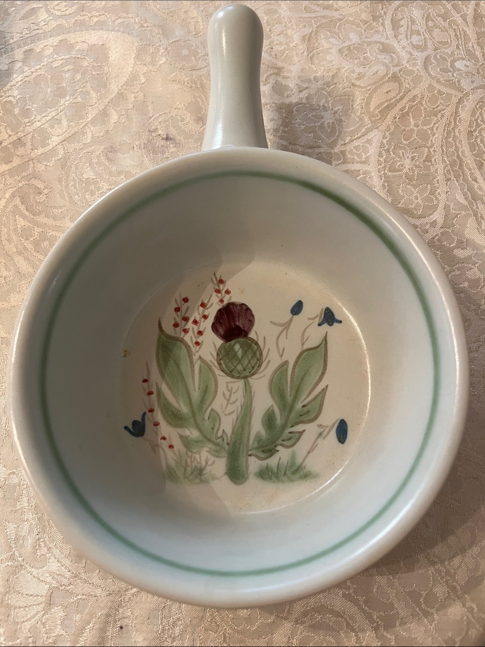 Vintage Buchan Pottery Handled Stoneware Thistleware BowlScotland 241 EUC